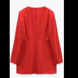 NWT Zara long fitted red women’s blazer | size Medium